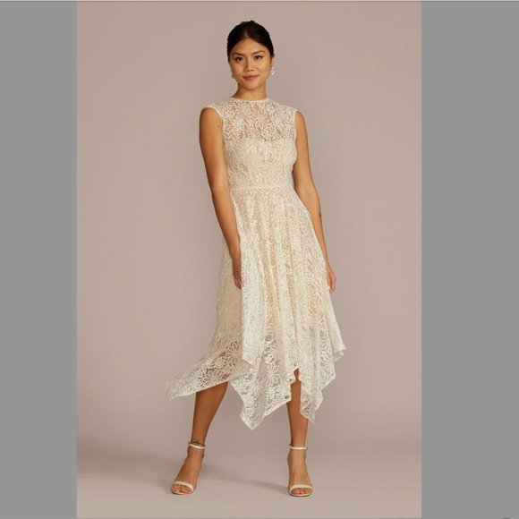 David's Bridal Dresses & Skirts - David's Bridal Cream Lace Wedding Dress